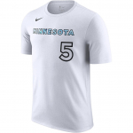 Nike X NBA Bendradarbiavimas Minnesota Timberwolves FW24 Anthony Edwards Logotipas Raidės Apvalus Kaklas Mar&scaron;kinėliai Vyri&scaron;ki Vir&scaron;utiniai Drabužiai Balti HJ2780-104 XXL