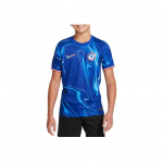 Nike Chelsea futbolo klubas 2024/25 pagrindiniai stadiono mar&scaron;kinėliai apvalia i&scaron;kirpte, drėgmę sugeriantys, patogūs, kasdieniai, trumparankoviai, vaikams, mėlyni FN9124-496 L