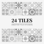 Creative Mandala FlowersTile Paste Vonios kambario virtuvės lipdukas Namų dekoro atnaujinimo sienų lipdukas 1 Set 10x10x 24PCS