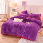 Mink&scaron;tas Velvetas Princesės Stiliaus Pliu&scaron;inis Antklodės Komplektas: &Scaron;ilti, Sustorinti, Vienspalviai Pataliukai 1.8m Flat Four-Piece (200*230cm Cover)