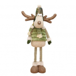 Kalėdinis elnias pliu&scaron;inis žaislas su i&scaron;traukiamomis kojomis, rankų darbo ilgapėdis animacinis elnias, pliu&scaron;inė lėlė, Kalėdų &scaron;ventės vakarėlio dekoracija, ornamentas E