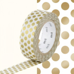 Masking tape &agrave; pois - Dor&eacute; - 1,5 cm x 7 m auksas
