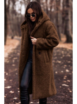 2024 m. rudens/žiemos moteri&scaron;kas ilgas vilnonis paltas ilgomis rankovėmis Extra Large ruda