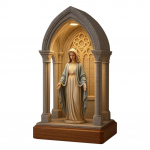 Mergelės Marijos dervos ornamentas LED &scaron;viesa Marija katalikė Marija po Motina Marija statula Menas Marijos dekoracija