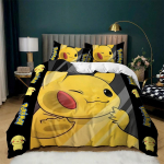Pikachu Antklodės Užvalkalas 3D Spausdintas Pok&eacute;mon Patalynės Komplektas Anime Antklodės Užvalkalas Pagalvės Užvalkalas Vaikams Mergaitėms Berniukams Paaugliams Suaugusiems 135x200cm-2pcs