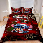 Mickey Stitch Antklodės užvalkalas Minnie Linksmų Kalėdų Animacinis patalynės komplektas Vienvietis Dvigulis Vaikams &Scaron;ventinės dovanos Miegamojo dekoras 140x210cm 3PCS