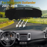 Prietaisų skydelio dangtelis Prietaisų skydelio kilimėlis Kilimas Mitsubishi Outlander 2-os kartos 2007 2008 m. Apsauga nuo saulės Ne&scaron;varumams atsparus kilimėlis Automobilinis Polyester Red Edge
