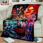 &bdquo;Stranger Things&ldquo; antklodė Demodogs Animacinių filmų flanelinė antklodė Siaubo antklodė svetainei sofa-lova vaikams Dovanų namų dekoras 150x200cm