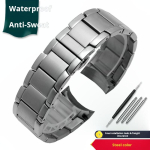 22 mm vyri&scaron;ka apyrankė Armani AR2447 AR2448 AR2434 AR2432 2433 2435 lenkta galvutė Kietas nerūdijančio plieno laikrodžio dirželis Metalinis laikrodžio dirželis 22mm gray
