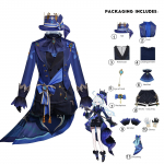 Furina/Focalors Cosplay Anime Žaidimas Genshin Impact Kostiumas Karūnuotas Prima Vienodas Perukas Skrybėlė Suknelė Moterims Helovino &Scaron;ventė Vaidmenų Žaidimas Drabužiai Apranga xs