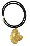 Presa Canario, Dogo Canario, Canary Mastiff - necklace with a dog in a gift box, gold-plated pendant for a dog lover, striking jewelry by Art-Dog black