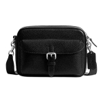 Coach Warner 22 Nuimamas dirželis Užsegimas užtrauktuku Odinė Crossbody rankinė Mažos vyri&scaron;kos rankinės Juoda CW218-SVBK Basic Set (Bag+Dust Bag)