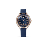 Swarovski Crystalline Aura Laikrodis Kvarcinis Mechanizmas Odinis Dirželis Mėlynas Ciferblatas Atsparus Vandeniui 50m Moteri&scaron;ki Laikrodžiai 5519447 Regular Watch Box,Dark Blue Watch Dial