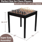 Žaidimai Medinis &scaron;achmatų stalas &Scaron;achmatai, dama ir backgammon 3 viename kombinuotas žaidimų stalas Baldų komplektas namų pramogoms 25 x 25 Kompakti&scaron;kas United States