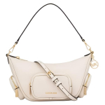 Michael Kors Merritt Rankinė su užtrauktuku ir logotipu Reguliuojamas peties dirželis Odinė Rankinė Maža Moteri&scaron;ka rankinė Balta 35R6G0WC1L-2171 Basic Set (Bag+Dust Bag)