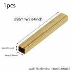 1 vnt. žalvarinis kvadratinis tu&scaron;čiaviduris vamzdelis, skersmuo 6-20mm x 250/500mm, skirtas &bdquo;pasidaryk pats&ldquo; amatininkams, modelių gamybai, techninės įrangos reikmenims