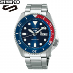 SEIKO 5 Sports SBSA003 Automatinis laikrodis, Tamsiai mėlynas ciferblatas ir Pepsi rėmelis, SKX paveldėto dizaino, Atsparus vandeniui 10 barų, Pagamintas Japonijoje, Vyri&scaron;kas laikrodis, JDM