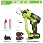 ONEGREEN &Scaron;epetėlių neturintis 30 MM Elektrinis Genėjimo Žirkles 2 Greičiai Belaidis Medžio Bonsų Genėjimo Žirklių Įrankiai Makita 21V Baterijos Pin 2x Battery-EU plug yellow