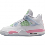 Jordan Air Jordan 4 pusauk&scaron;čiai vaiki&scaron;ki krep&scaron;inio bateliai Balti/Rožiniai/Žali Unisex IB7068-100 37.5