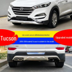 15-18 Hyundai Tucson Bamperio apsauga su dekoratyvinėmis antikorozinėmis juostomis Rear Guard - With Net