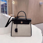 2026 / Nauja kolekcija 2531 Oda su drobės ir odos krep&scaron;iu Rankinė Vienos peties Crossbody krep&scaron;ys Natūrali oda su audinio krep&scaron;iu 31x11x25cm gray