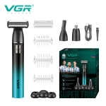 VGR 3-in-1 Naujas plaukų kirpimo rinkinys Daugiafunkcinis viso kūno plaukų &scaron;alinimo prietaisas Ausų, nosies plaukų, bikinio, intymių vietų plaukų trimeris Saugus ir odai draugi&scaron;kas V-628 mėlyna