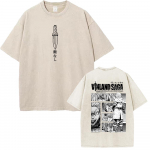 VINLAND SAGA Manga Grafiniai Mar&scaron;kinėliai Thorfinn Vintage I&scaron;plauti Oversized Mar&scaron;kinėliai Vyri&scaron;ki Moteri&scaron;ki Drabužiai Vasariniai Medvilniniai Trumpomis Rankovėmis T-Mar&scaron;kinėliai S white