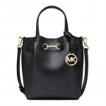 MICHAEL KORS Carson Carson prekės ženklo metalinis logotipas reguliuojamas nuimamas peties dirželis karvės odos peties crossbody krep&scaron;ys mažas moteri&scaron;kas juodas juoda