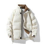 Žiemos storas, &scaron;iltas pamink&scaron;tintas parkas Vyri&scaron;ki spaudiniai Striukė Gatvės drabužiai Harajuku negabaritinis paltas unisex vir&scaron;utiniai drabužiai M balta