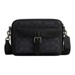 Coach Warner 22 Nuimamas peties dirželis Užtrauktukas Dirbtinė oda Per petį ne&scaron;iojama rankinė Mažos vyri&scaron;kos rankinės Anglies spalvos CW217-QBMI5 Basic Set (Bag+Dust Bag)