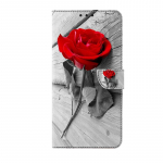 Atverčiamas odinis dėklas iPhone 6 7 8 X XS XR 11 12 13 14 15 Mini Pro Max, 3D gėlių ra&scaron;tas, dažytas, piniginė, telefonui iPhone15 14 Plus iPhone SE 20 22 red