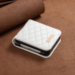 Prabangus odinis dėklas Samsung Galaxy Z Flip 7 FE 6 5 4 3 5G Flip4 Flip5 Atsparus smūgiams Apsauginis dangtelis Mai&scaron;elis Odos pojūtis Fundas for Samsung Z Flip 7 balta
