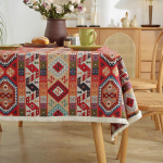 Storas medvilnės ir lino staltiesė Amerikieti&scaron;ko retro stiliaus Bohemi&scaron;ka Etninė Geometrinė Žakardinė Valgomojo Stalo Dangalas 60*60cm gray