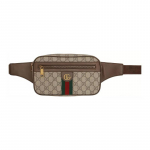 Gucci Ophidia presbiopinis logotipas raudonos ir žalios juostelės diržas drobės lopymas peties crossbody krep&scaron;ys juosmens krep&scaron;ys krūtinės krep&scaron;ys vidutinio dydžio unisex juodmedžio/rudos spalvos ruda