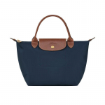 LONGCHAMP Drobės Rankinė su Odos Apdaila Maža Moteri&scaron;ka Jūros Mėlyna 1621089P68 One Size 1 brown