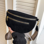 Žiemos dirbtinio zom&scaron;o krūtinės krep&scaron;ys Moteri&scaron;kas juosmens krep&scaron;ys Gatvės stiliaus Fanny Pack Atsitiktinis kelioninis Moteri&scaron;kas peties Crossbody krep&scaron;ys Telefono piniginė