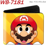 Super Mario animacinis pilnaspalvis spausdintas dvigubai sulenkiamas piniginė anime studento unisex trumpas piniginės yellow