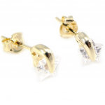 Les Tr&eacute;sors De Lily [G1987] - Boucles Plaqu&eacute; Or 'Etoiles Inventives' blanc balta