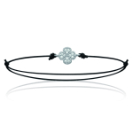 Les Tr&eacute;sors De Lily [K5175] - Bracelet Argent 'Tr&egrave;fle' blanc argent&eacute; (rhodi&eacute;) - 9 mm balta