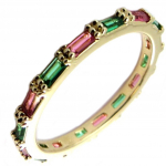 Bague Argent 'Sissi' vert rose dor&eacute; - 2 mm 52 ry&scaron;kiai rožinė