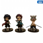 3 vnt Demon Slayer Kimetsu No Yaiba Figūros Q Posket Kamado Tanjirou Kamado Nezuko Agatsuma figūrėlės žaislas 3Pcs-H01.