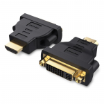 Vėdinimo DVI&ndash;HDMI adapteris Dvikryptis DVI D 24+1 Ki&scaron;tukinis&ndash;HDMI kabelio jungties keitiklis projektoriui HDMI&ndash;DVI HDMI Male to DVI Female juoda