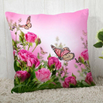 Raudonos rožės gėlių ra&scaron;tu pagalvėlės užvalkalas sofa Biuro pagalvės užvalkalo dekoras Poliesterio pagalvės užvalkalas namų dekoras 45x45cm