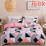 Geometrinio ra&scaron;to antklodės užvalkalų ir pagalvių užvalkalų rinkinys Itin mink&scaron;tas mikropluo&scaron;to audinys, 10 dydžio viengulė dvigulė dvigulė lova, labai didelė lova EU-AU-King rožinė