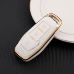 Mink&scaron;tas TPU automobilio nuotolinio valdymo pulto rakto dėklo dangtelio laikiklis, skirtas Ford Focus 3 4 ST Mondeo 5 MK5 Mustang F-150 Explorer Edge Fiesta Kuga MK3 4 raktų pakabuko priedai key case balta