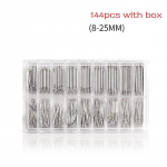 108/144 vnt./stal. 8&ndash;25 mm laikrodžio apyrankė, spyruokliniai strypai, dirželio jungties kai&scaron;čiai Laikrodžių taisymo įrankiai 144pcs with box