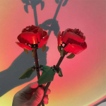 Rožių gėlių puok&scaron;tė Statybiniai blokeliai Miestas Romanti&scaron;kas rinkinys Valentino Mokytojo dienos Dovanos Surinkimas Plytos Žaislai mergaitėms berniukams