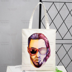 Nauji atvykėliai PNL reperis Le Monde Chico meno drobės krep&scaron;iai su spauda QLF Freres dainininkas pirkinių krep&scaron;iai mergaičių gyvenimas kasdienis paketas 24*26cm