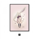 Rožinė darželio mergaitė, gėlė, sieninis menas, drobė, tapyba arklio gulbė, &Scaron;iaurės &scaron;alių plakatai ir spaudiniai Sienų nuotraukos, skirtos svetainei vaikų kambariui 21x30cm No Frame