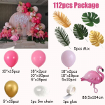 112 vnt. Tropinė Havajų Balionų Girliandos Arkos Rinkinys Kūdikio Krik&scaron;tynos Vestuvės Vasaros &Scaron;ventė Flamingo Balionai Gimtadienio Dekoracija 112pcs